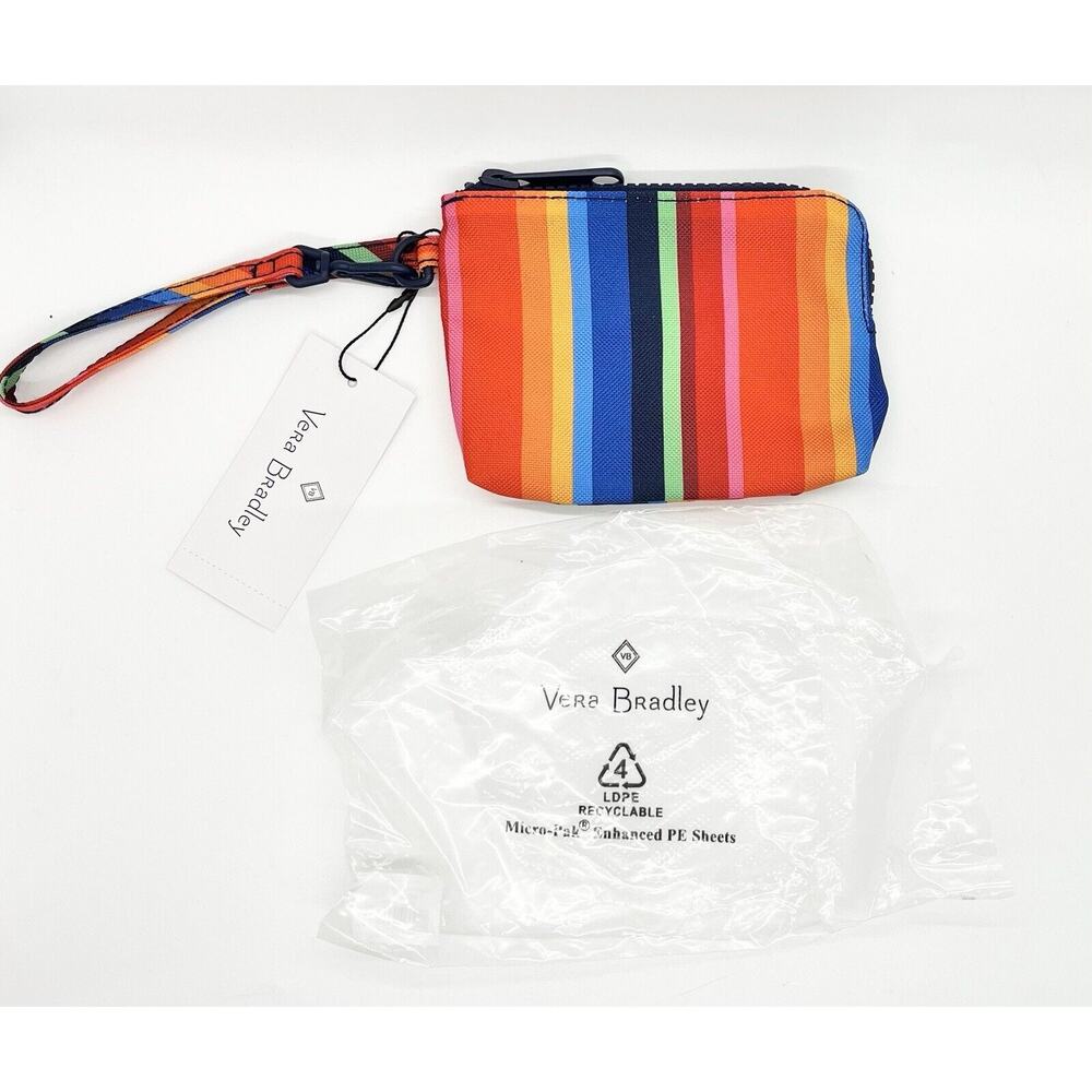 Vera Bradley Reactive Pride Pouch Bright Stripe Coins Cards Wristlet Party